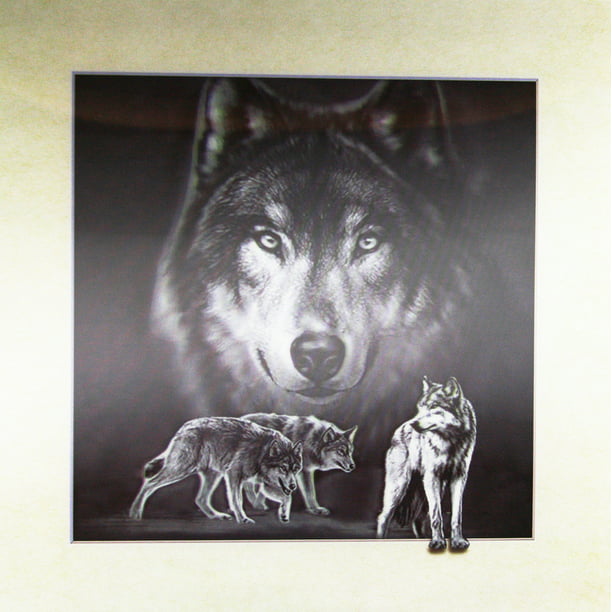wolf pack painting 5D Lenticular  Holographic Stereoscopic Picture Wall Art